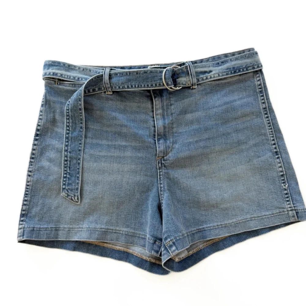 Gap Shorts Womens 14 High Rise Belted Stretch Denim Casual Summer Boho